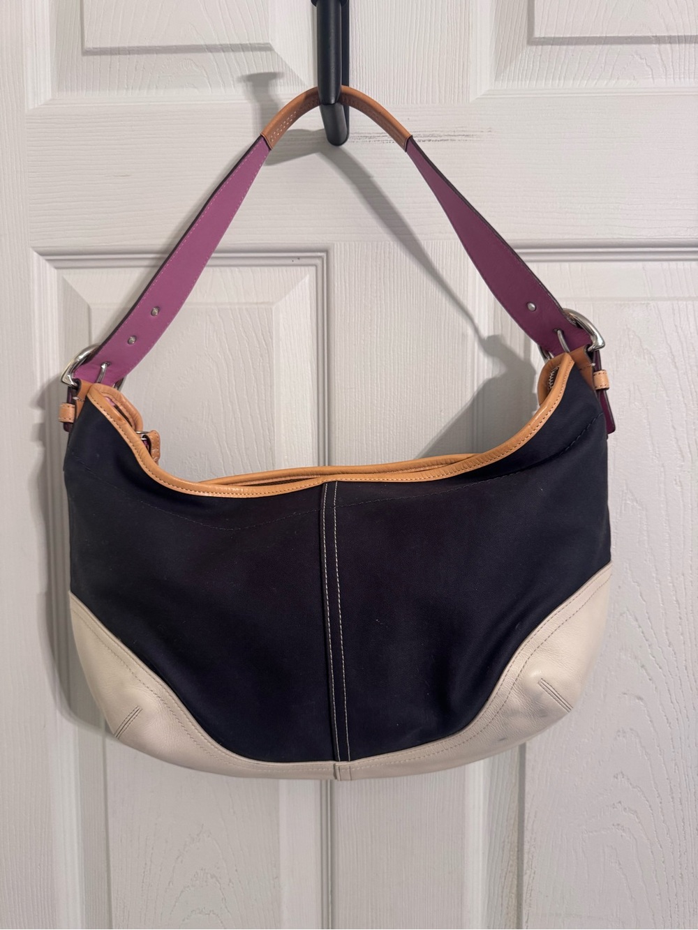 Vintage Y2K-era Coach SoHo Canvas/Leather Hobo Bag (Style number 9513)